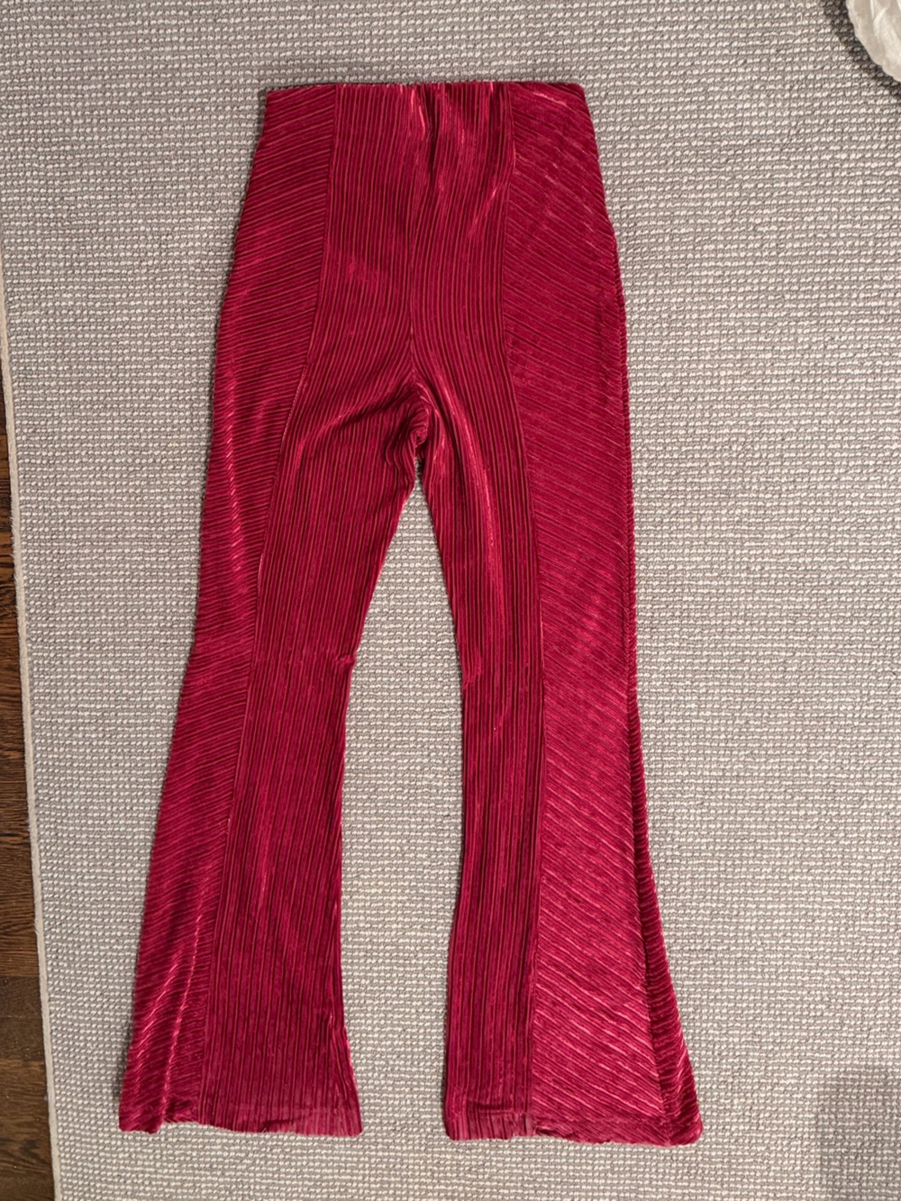 Free People Magenta Plissé Palazzo Pants (fits up to 28w)